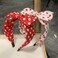 Polka Dot Bow headbands cute hair accessories for women and girls retro headbands (red)