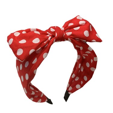 Polka Dot Bow headbands cute hair accessories for women and girls retro headbands (red)