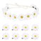 1PC Flower Crown Headband and 8PCS Daisy Hair Clips for Hair Hippie Sunflower Floral Headbands for Women Girls Small Flowers Hair Clip Bride Wedding Bridesmaid Hair Accessories, 9 Packs (White)