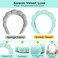 Spa Headband For Washing Face, Skincare Headband With Hair Clips, Cute skincare headband and wristband set for Women, Soft-Puffy Velvet Makeup Headbands, for Face Washing, Makeup, Skincare (Green)