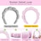 Spa Headband For Washing Face, Skincare Headband With Hair Clips, Cute skincare headband and wristband set for Women, Soft-Puffy Velvet Makeup Headbands, for Face Washing, Makeup, Skincare (Pink)