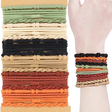 Boho Hair Ties Bracelets for Women 24 Pieces Hair Tie Bracelet 4 Styles Dual-Use Bracelet and Hair Tie, Soft Stylish No Damage Hair Accessories