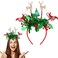 Christmas Headbands Xmas Tree Headband with Cute Reindeer and Sled Designs Red Christmas Hair Hoop Christmas Headbands for Women (Xmas Series 1 Pcs)