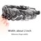 Wide Messy Braided Headband with Teeth Synthetic Hair Plaited Headband High Elasticity Braids Chunky Fishtail Braided Hair Band Hairpiece for Girls Women (Dark Gray)