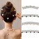 4 Pcs Metal Wavy Headbands Pearl Butterfly Flower Hairband Shredded Hair Comb Fashion Black Flower Hair Bands Non-Slip Hair Accessories Holder for Women
