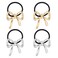 4PCS Metal Bow Hair Ties for Women Girls, Gold Silver Bowknot Hair Tie Elegant Elastics Rubber Bow Scrunchies, Hair Cuff Ponytail Holder Hair Accessories for Long Thick Thin Curly Hair Styling