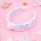 YARIEW Sequin Knotted Headband for Girls Sparkle White Knot Hair Bands Accessories for Kids Cute Little Girl Headbands Princess Headband Glitter Girls Hair Accessories
