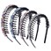 Rhinestone Headband with Teeth Comb Flower Glitter Headband for Women Girls Sparkly Crystal Plastic Hairband Non Slip Hair Hoop Hair Accessories for Ladies Girls with 4PCS