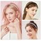 LYroo 10mm Thin Headbands for Women Girls Plain Soft Satin Head Bands Red White Black Headband Women Non Slip Hair Accessories Women Girls
