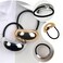Metal Gold Ponytail Hair Cuffs for Women Fashion Gold Silver Hair Cuffs Glossy Gold Silver Hair Ties for Ponytails Geometric Ellipse Elastic Ponytail Cuffs Elementa Silver Gold Hair Accessories 2Pcs
