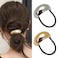 Metal Gold Ponytail Hair Cuffs for Women Fashion Gold Silver Hair Cuffs Glossy Gold Silver Hair Ties for Ponytails Geometric Ellipse Elastic Ponytail Cuffs Elementa Silver Gold Hair Accessories 2Pcs