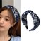 Guqqeuc Knotted Bandana Headband Paisley Boho Hairband for Women Girls Pattern Turban Head Bands for Women Wide Twist Hair Bands for Short Long Hair Accessories, Navy Blue