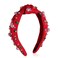 baotongle Red Headband for Women Valentine's Day Xmas Red Peal Headband Embellished Crystal Pearl Knotted Headbands Knot Holiday Headband Christmas Hair Holiday Gifts (Red, 38x13m/15x5.1inches)
