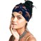 SARATA Dark Blue Christmas Headband for Women Golden Gift Elk Printed Non Slip Elastic snowflake Head Bands Christmas tree with Elastic Large Hair Bands for Women Girls Xmas Party Hair Access 3PCS