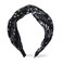 Boho Black Paisley Knotted Headband - Wide Twisted Knot, Non-Slip Bandana for Women and Girls' Hair