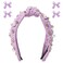 Bellaqueo Purple Knotted Headband for Women Girls, 4Pcs Cute Flower Hairclips, Girly Hairband Inlaid with Pearls Rhinestones Bling Beaded Wide Hairband, Hair Accessories for Party Favors