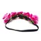 Honbay 7cm/2.76inch Rose Flower Crown Elastic Headband Hair Band Festival Hair Garland Wedding Headpieces (Dark Pink)