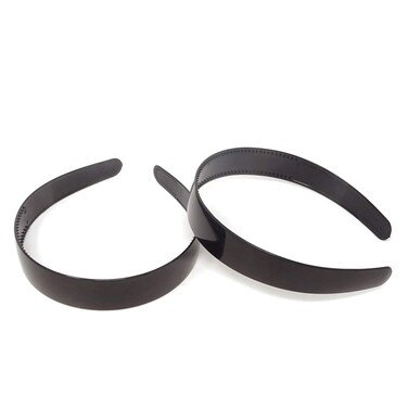 Honbay 10PCS 25mm 1 inch Black Plastic Hair Hoop Plain with Teeth Headband Headwear Hair Accessories