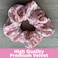 Breast Cancer Scrunchie, Pink Ribbon Hair Accessories, Breast Cancer Awareness Premium Velvet Pink No Crease Hair Elastics