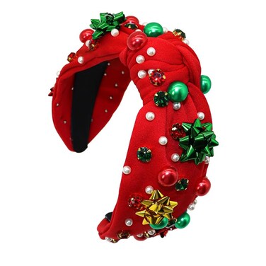 Red Knotted Christmas Headband For Women &amp; Adults