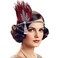 1920s Feather Flapper Headband Vintage Red Headpiece Gatsby Party Headband Red Feather Headpiece Roaring 20s Headband for Women
