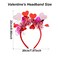 Red Heart Valentines Headbands for Women,Red Pink Glitter Hearts Headband for Valentine Hair Accessories