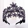 Rhinestone Wide Headband Glitter Flower Hairband Crystal Turban Head Bands Non Slip Headhoop for Women (Light purple)