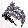 Rhinestone Wide Headband Glitter Flower Hairband Crystal Turban Head Bands Non Slip Headhoop for Women (Light purple)