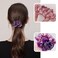 4 PCS Rose Flower Lace Hair Scrunchies Ties Elastics Bands Hairbands Ponytail Holders Floral Headbands Stretchy Elastic Hair Band Scrunchy