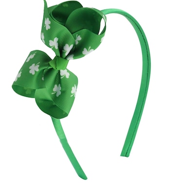 Ecuupas Green St. Patrick&rsquo;s Day Headbands Shamrock Hairband Bow Clover Leprechaun Hair Hoop Design Luck Of The Irish Hair Accessories For Women Girls Toddler Head St. Patrick&rsquo;s Day Wear Gifts