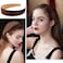 Satin Headbands for Women Girls Brown Headband 1.18 Inch Wide Thin Hard Headbands Non Slip Ribbon Hair Bands Plain Headbands for Crafts DIY Costume Holiday Christmas Gifts
