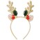 Christmas Headband for Women Xmas Shiny Deer Antler Bell Hair Accessories Ears Head Bands for Women's Hair Adult Girls Party Decorations Christmas Festival Fashion Supplies,Gold