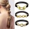 Brown Bracelet Hair Ties No Damage for Women, Cute Elastic Ponytail Holders with Gold Jewelry,Curly Hair Scrunchies Hair Bands Stretchy Hairties Accessories for Girls Gifts (DK Brown)