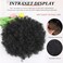 LEOSA Short Afro Wig for Black Women - Synthetic Kinky Curly Headband Wig with Turban Wrap - Natural 4Inch Afro Puff