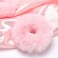 Pom Pom Hair Ties, Sightor 4pcs Ponytail Holders With Faux Rabbit Fur Fluffy Fuzzy Elastic Hair Bands Women Hair Accessories (Light Pink)