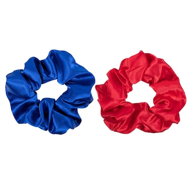 Silk Hair Scrunchies Red Blue Mulberry Silky Scrunchy Large for Women Girls Curly Thick Fine Hair Tie Sleep Elastic Band Ponytail Holder 90s Accessory Valentines Xmas Gift