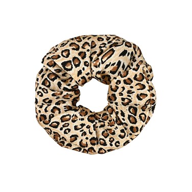 19 Momme 100% Pure Mulberry Silk Leopard Scrunchies for Women Girls, No Damage Elastic Large Hair Ties, No-Slip Ponytail Holder Hair Bands, Rubber Band Hair Accessories (Leopard Print)