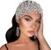 ULAPAN HP376 Silver Rhinestone Wedding Headpiece for Women Handmade Bridal Headband Hair Accessories