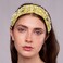 Yellow Beaded Headbands Pearl Hairbands Wide Headband Cute Headpiece Embellished Hair Accessories for Women 1PCS (Yellow)