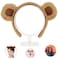 SIOTMERA Headband Bear Ears Brown, Cute Care Hairband Adult with Toddler Animal Costume, Soft Makeup Head Wear for Washing Face Women, Fluffy for Party Celebration Cosplay