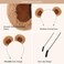 SIOTMERA 4 Pack Bear Ears Headband Brown, Cute Care Movable Hairband for Adult with Toddler Animals Costume, Soft Makeup Head Wear for Washing Face Women