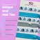Sportybella Girls Hair Accessories - No Crease, No Tug Hair Ties and Ponytail Holders with Figure Skating Design (Blue/Silver), 6pcs
