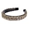 DIGUAN Headband Synthetic Hair Plaited Headband Braid Braided With Teeth Hair Band Accessories for Women Girl Width 1 Inch (White Gray Brown)