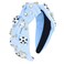 YARIEW Soccer Headband for Women Wide Knotted Jeweled Headband for Women Girls Top Knot Headband for Women Soccer Accessories Game Day Sports Fan Mom Halloween Christmas Gifts (Blue)