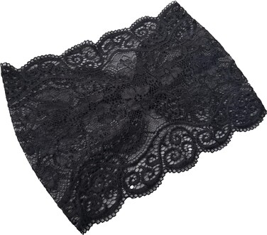 7.2'' Wide Thin Black Lace Elastic Headbands for Women