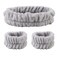 BULINGNA 3Pcs Spa Headband Wrist Washband Set for Washing Face, Fluffy Skincare Elastic Hairbands and Scrunchies Cuffs for Spa Yoga Sports Shower (Gray)