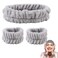 BULINGNA 3Pcs Spa Headband Wrist Washband Set for Washing Face, Fluffy Skincare Elastic Hairbands and Scrunchies Cuffs for Spa Yoga Sports Shower (Gray)