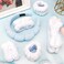 AOPRIE SPA Headbands for Washing Face Makeup Headbands with Bow Hair Band Women Facial Head Band Wrist Towel Wraps For Shower Face Mask Blue, 6 Pack