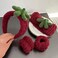 Ivyu Spa Skincare Headbands&amp; Wristband Set，Cute Strawberry Makeup Headband For Women Girls,Non Slip Sponge Headband，Skincare-Padded Soft Thick Terry Cloth Hair Band Accessory.