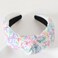 Sequin Knotted Headbands for Women Kids Girls Sparkly Beaded Rainbow Headband Fabric Wide Top Knot Glitter Hairband Birthday Holiday Girls Cute Bling Hair Accessories A-White